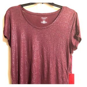 Jennifer Lopez NWT shimmering burgundy top. XL